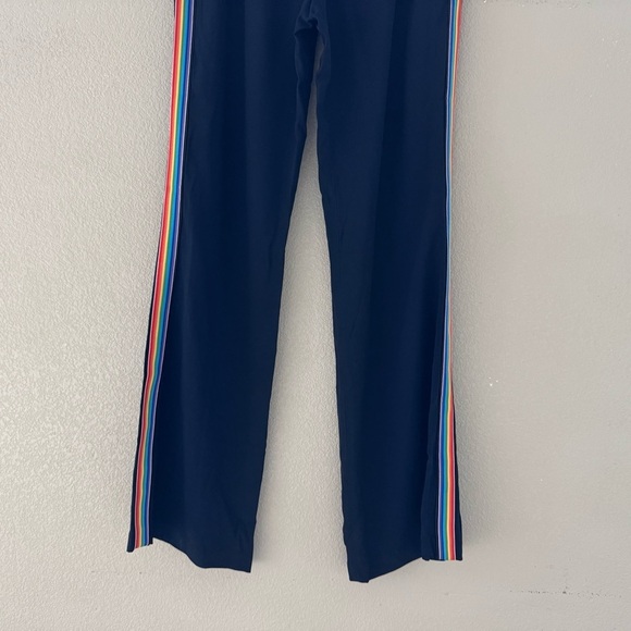 La Ligne Le Tuxedo Pant Navy Blue Rainbow Flare Classic Sporty Casual 8 NWT - Picture 8 of 13